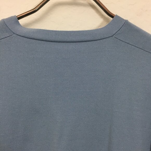 Korean Fashion Womens Cardigan V Neck Slit Sides Free Size Fits Medium Blue - Picture 5 of 10